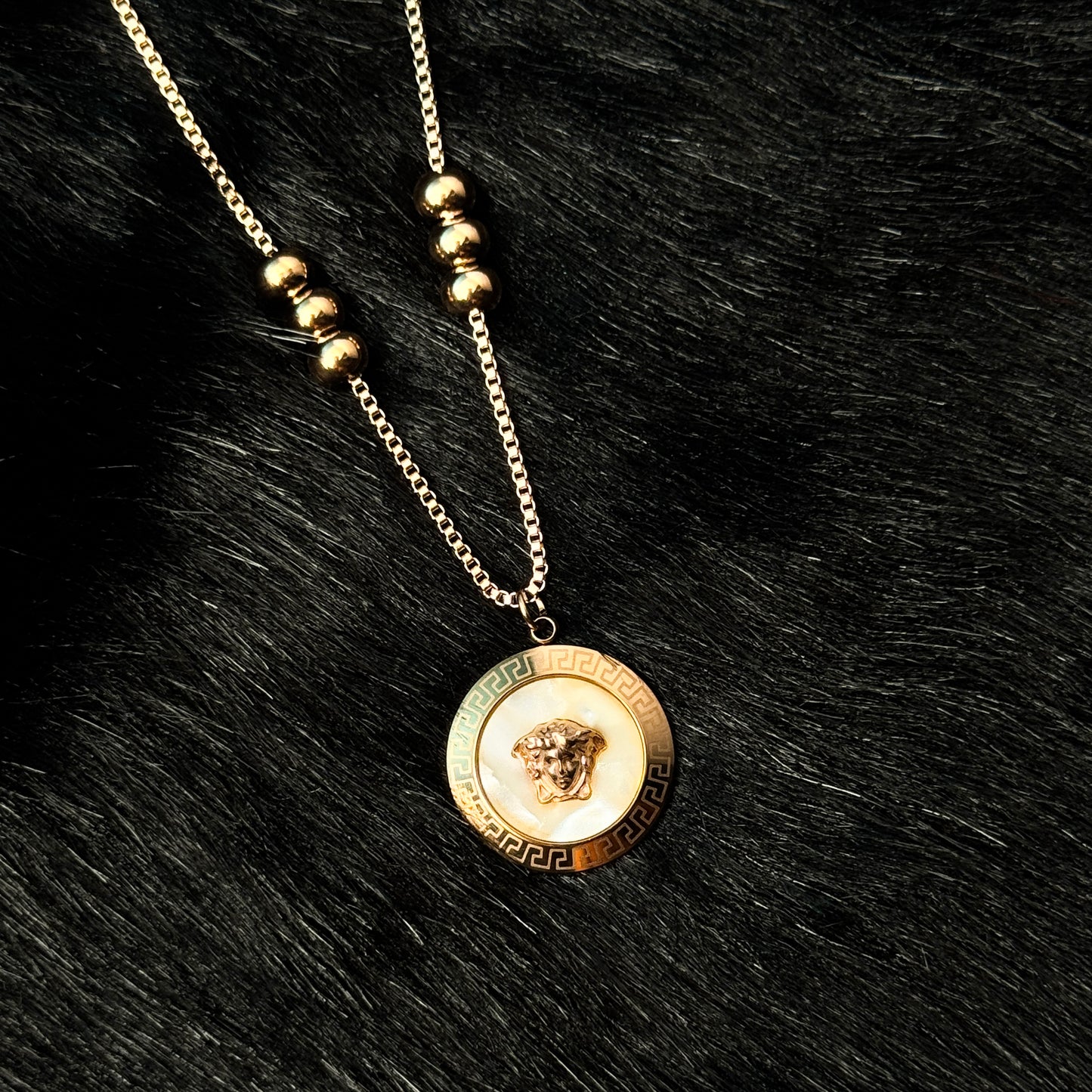 Greek Circle Pendant Necklace For Women