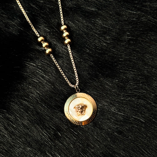 Greek Circle Pendant Necklace For Women