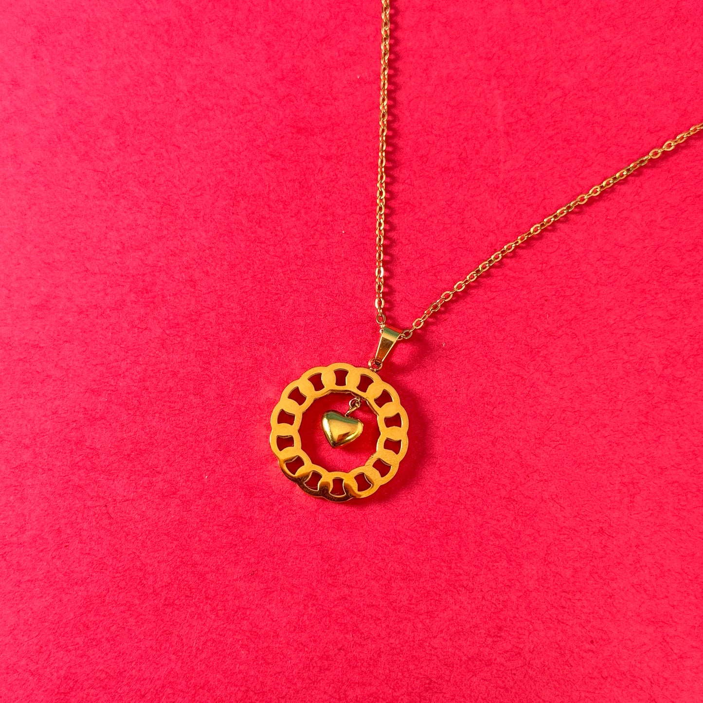 Golden Heart Pendant Necklace