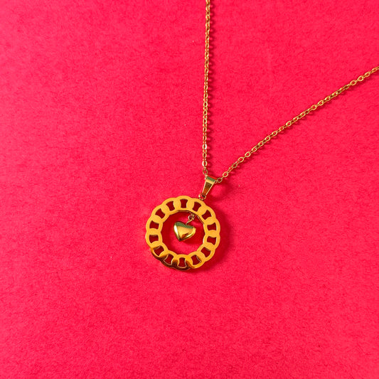 Golden Heart Pendant Necklace