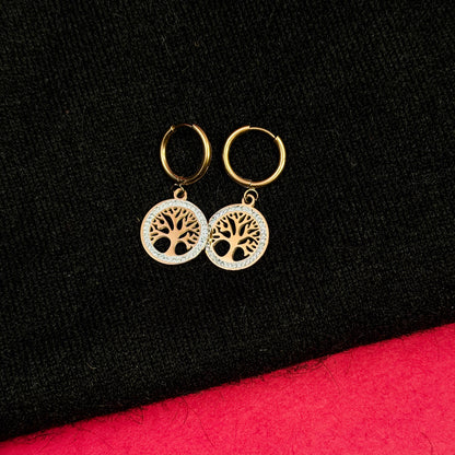 Life Tree Diamond Earrings For Women