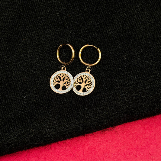 Life Tree Diamond Earrings For Women